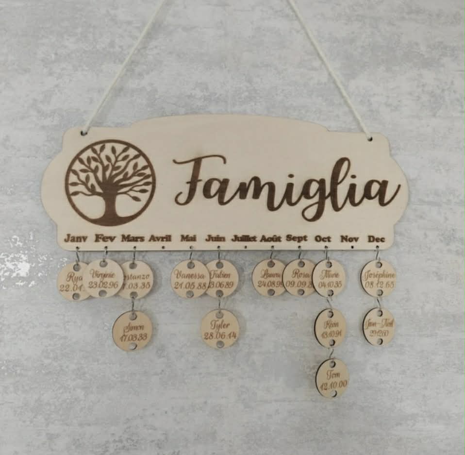 Calendrier d'anniversaire familial